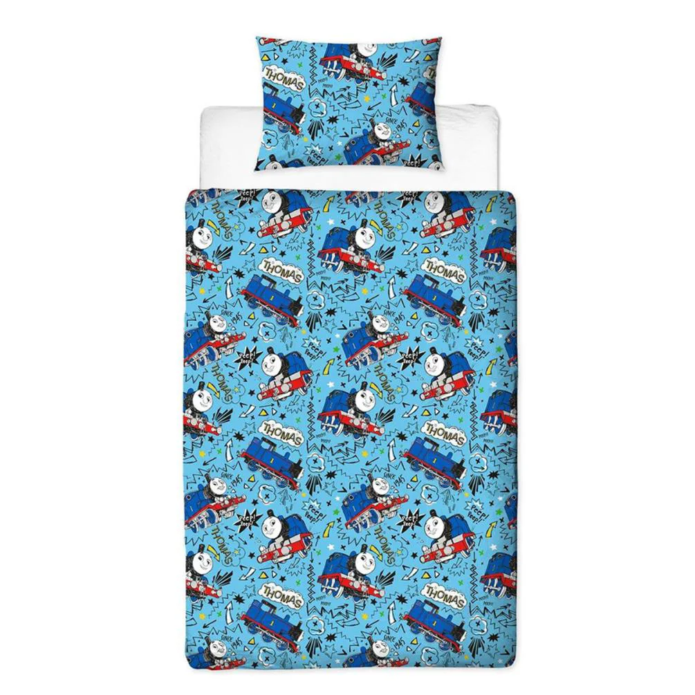 Thomas & Friends Sketchbook Reversible Single Duvet Cover Bedding Set Extra Image 1