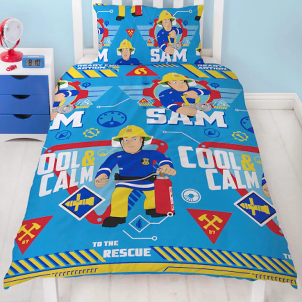 Fireman Sam Reversible Single Duvet Cover Bed Set Extra Image 1