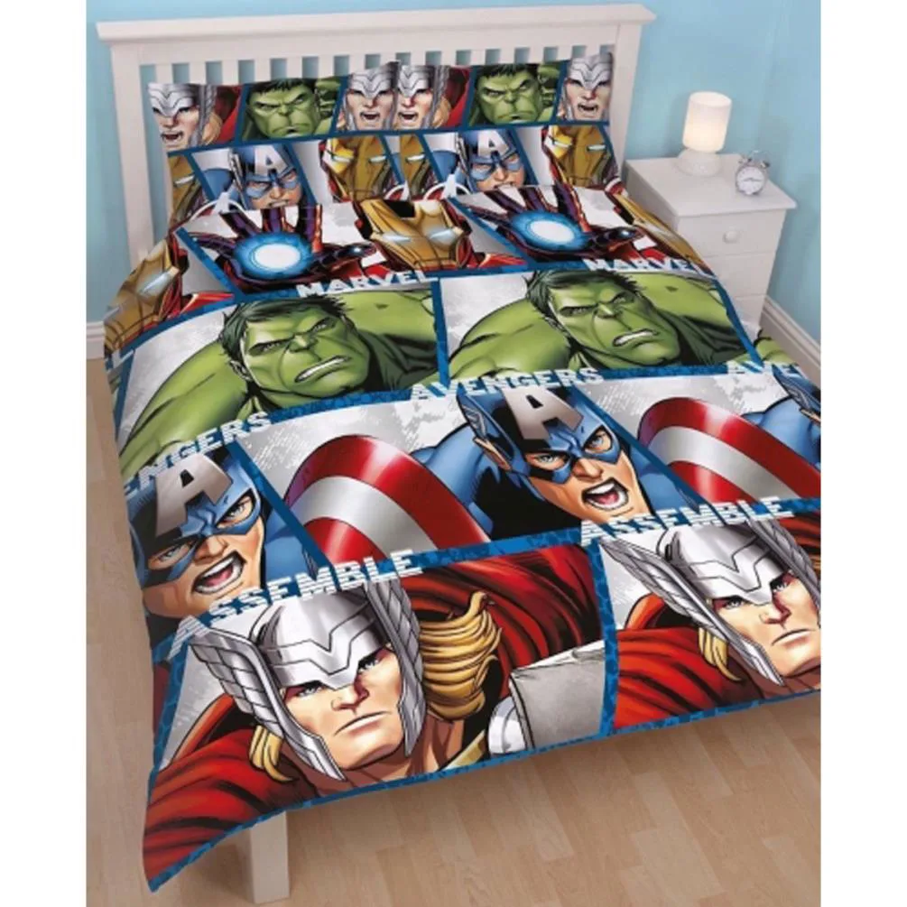 Marvel Avengers Shield Reversible Double Duvet Cover Bedding Set Extra Image 2