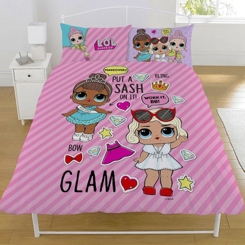LOL Surprise Glam Reversible Double Duvet Cover Bedding Set Extra Image 1