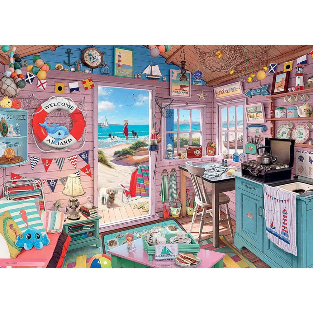 My Haven No 7. The Beach Hut 1000pc Jigsaw Puzzle Extra Image 1