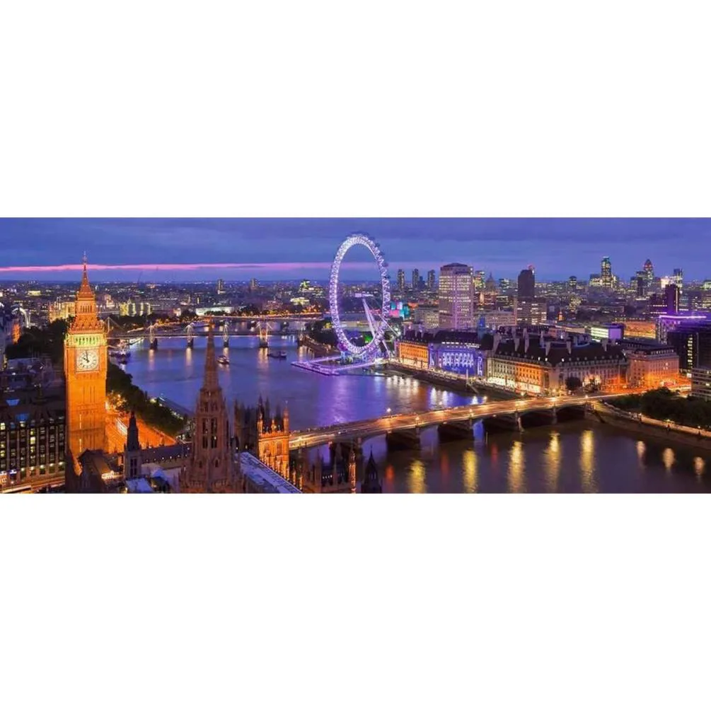 London at Night Panorama 1000pc Jigsaw Puzzle Extra Image 1