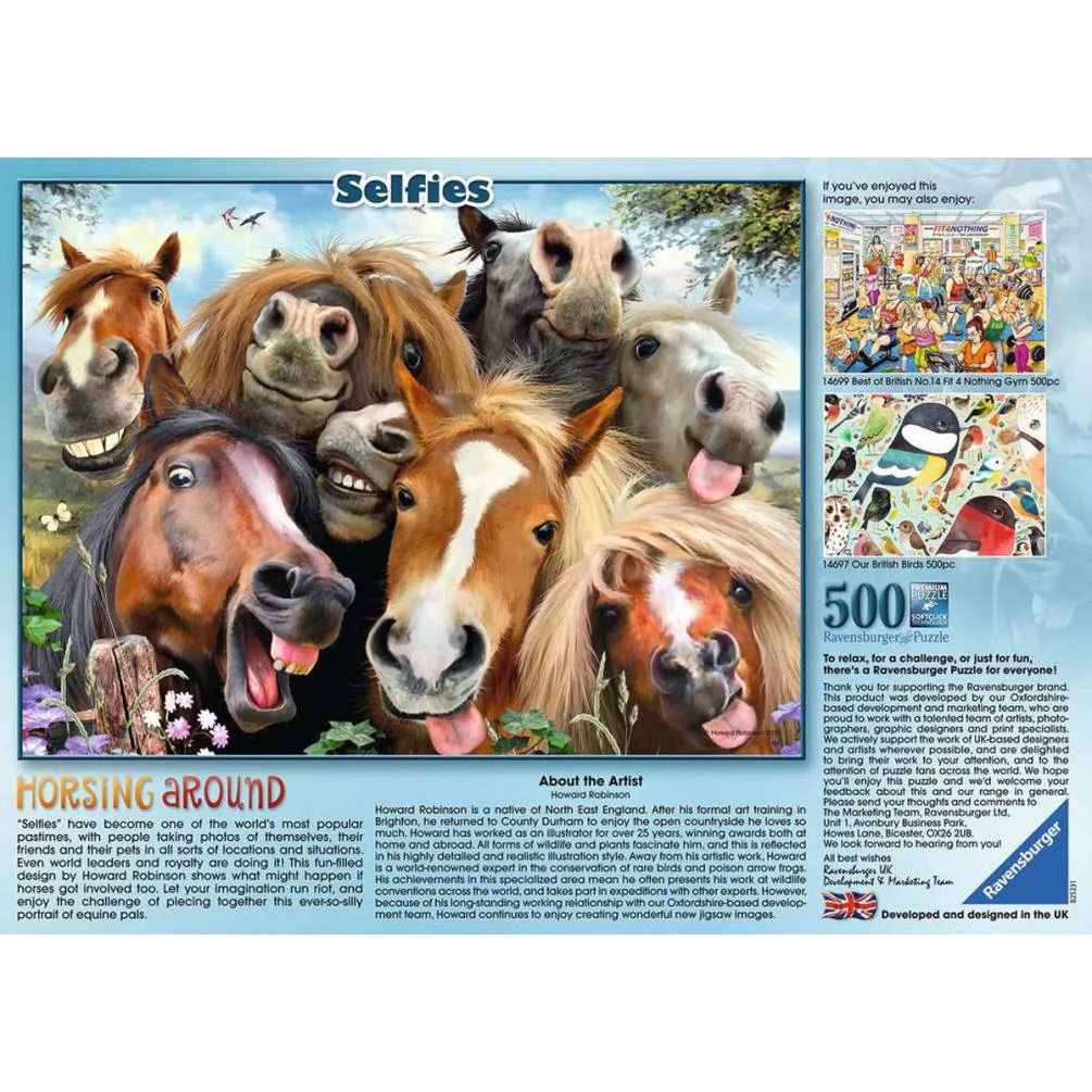 Selfies Horsing Around 500pc Jigsaw Puzzle Extra Image 1