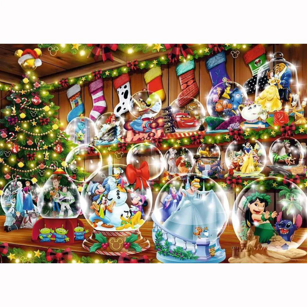 Disney Christmas Snowglobe Paradise 1000pc Jigsaw Puzzle Extra Image 1