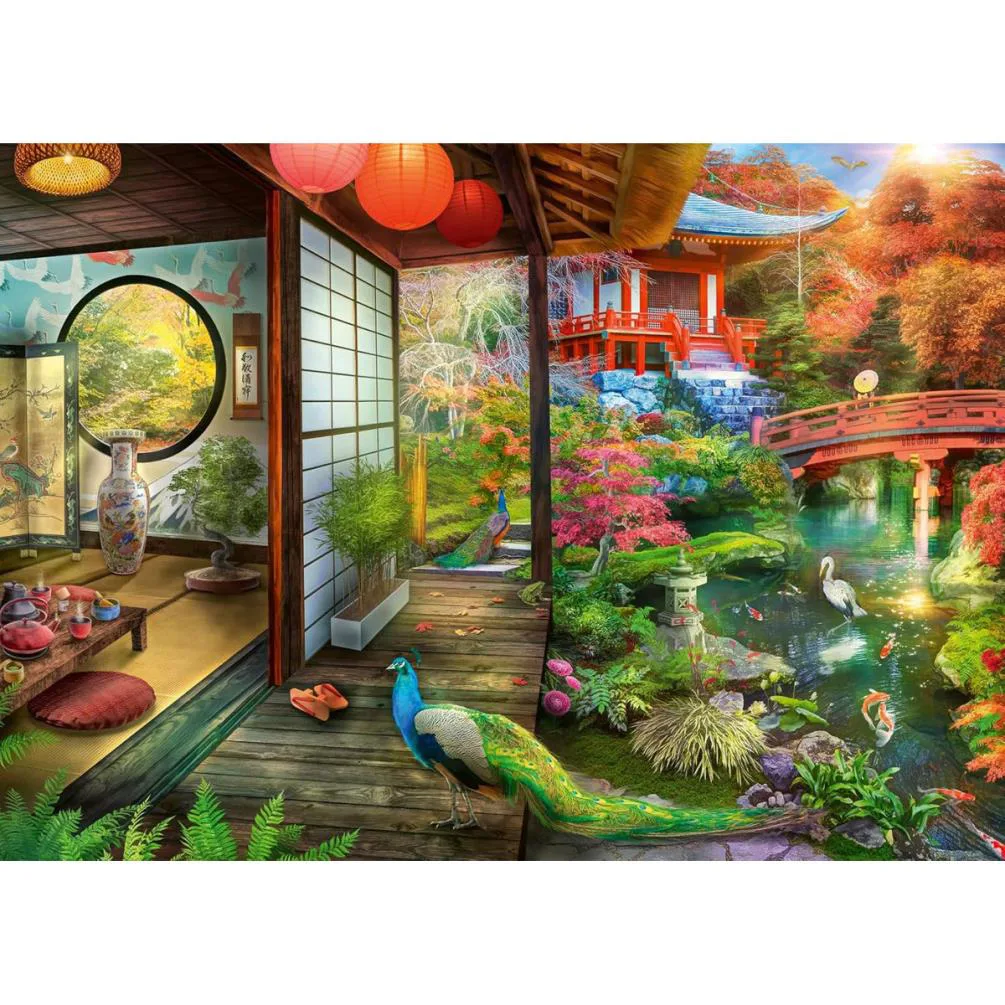 Japanese Gardens Teahouse 1000pc Jigsaw Puzzle Extra Image 1