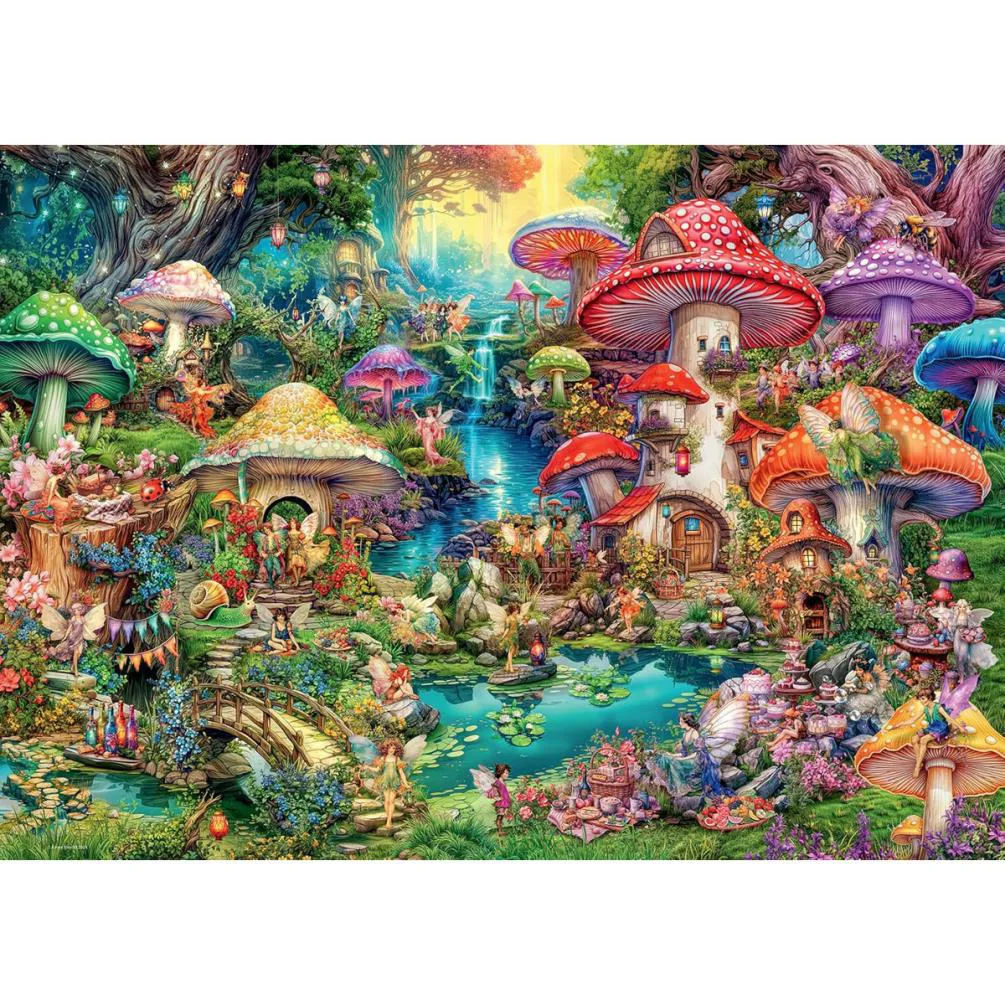 Merry Mushroom Village 1000pc Jigsaw Puzzle Extra Image 1