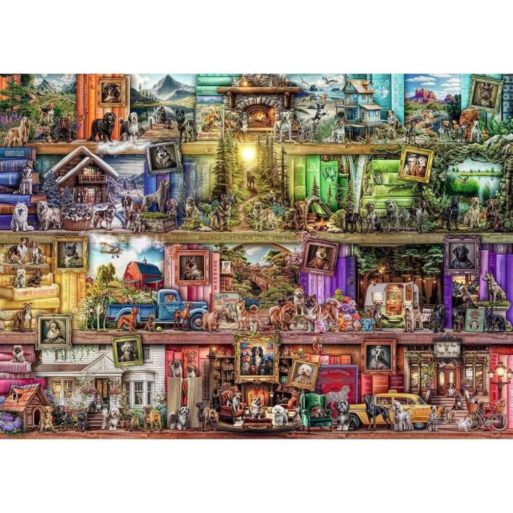 Library of Dogs 1000pc Jigsaw Puzzle Extra Image 1