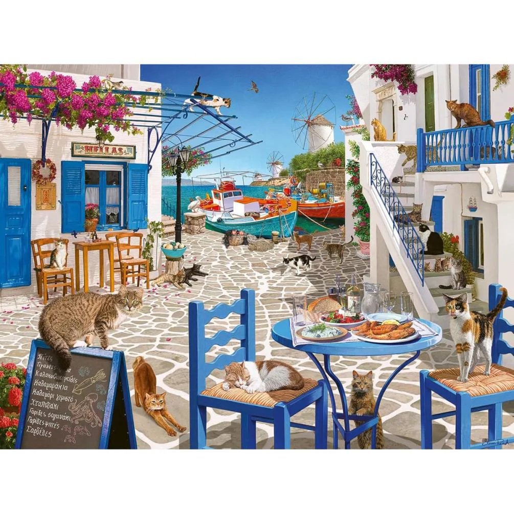 Cat''s of Mykonos 1500pc Jigsaw Puzzle Extra Image 1