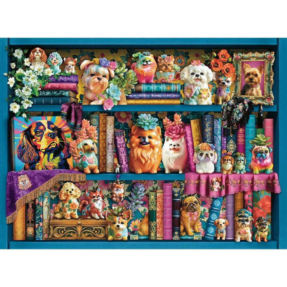 Precious Porcelain Pugs 500pc Jigsaw Puzzle Extra Image 1