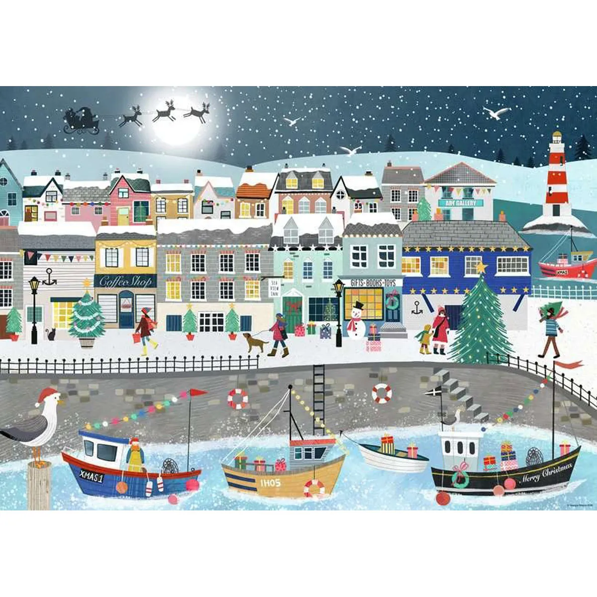 Coastal Christmas 1000pc Jigsaw Puzzle Extra Image 1