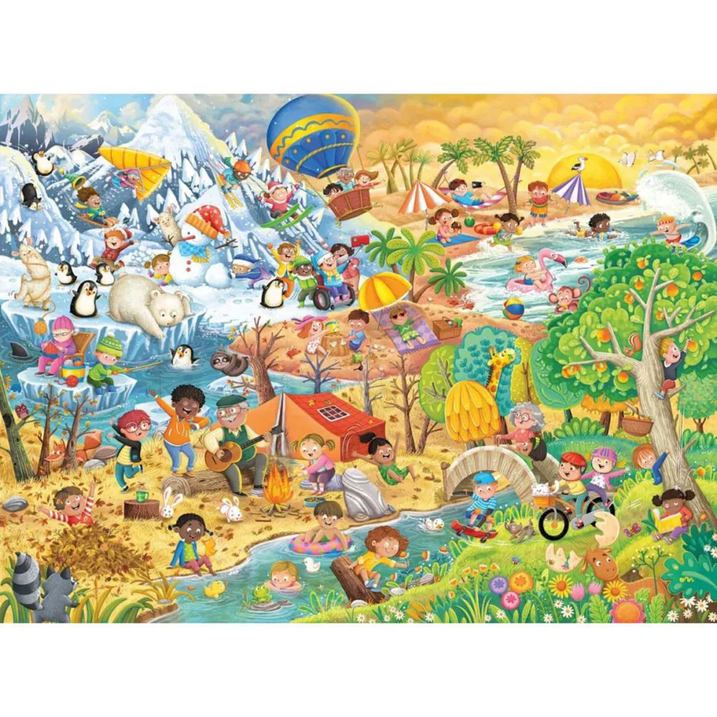 Four Seasons of Fun 100pc XXL Jigsaw Puzzle Extra Image 1