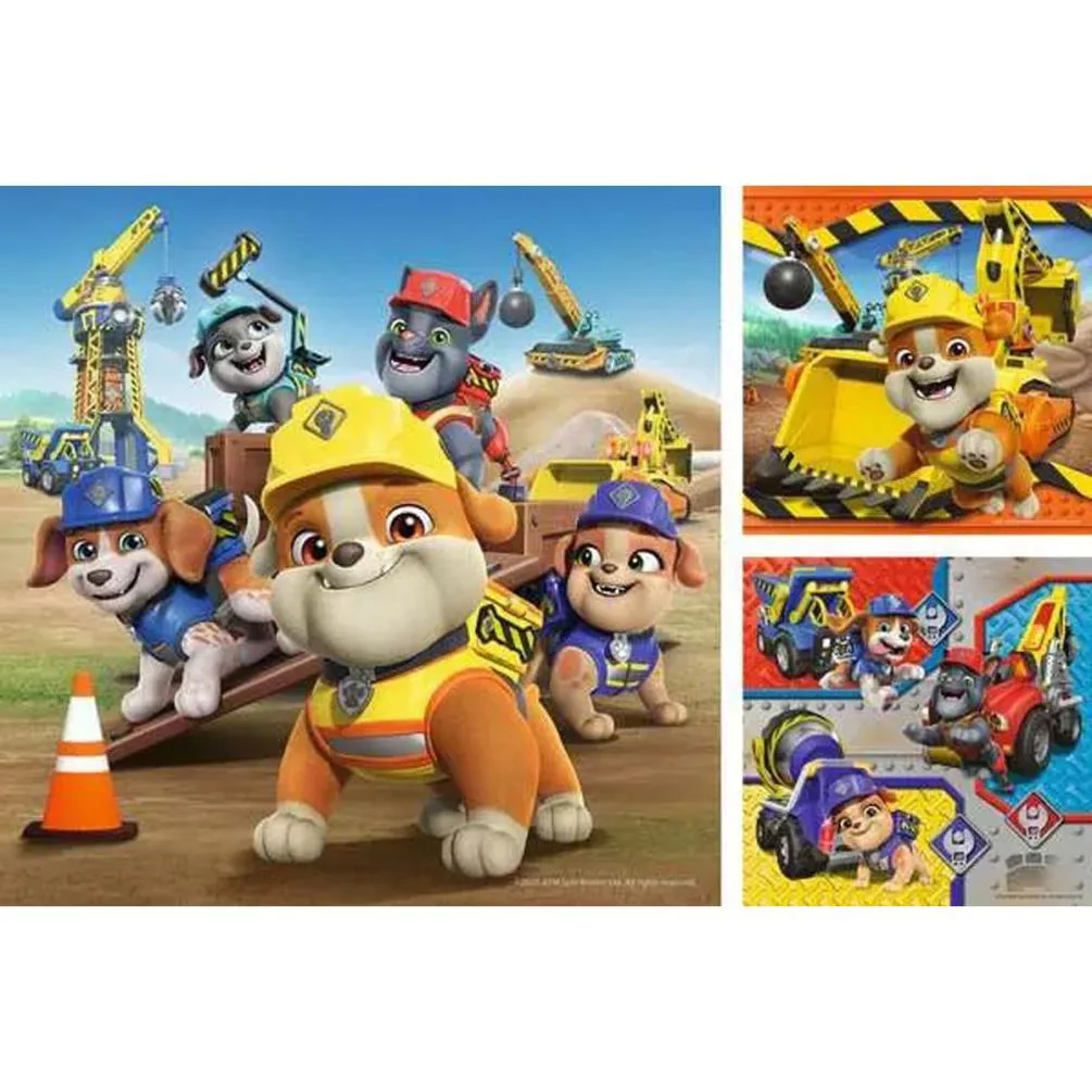 Paw Patrol Rubble & Crew 3 x 49pc Jigsaw Puzzles Extra Image 1