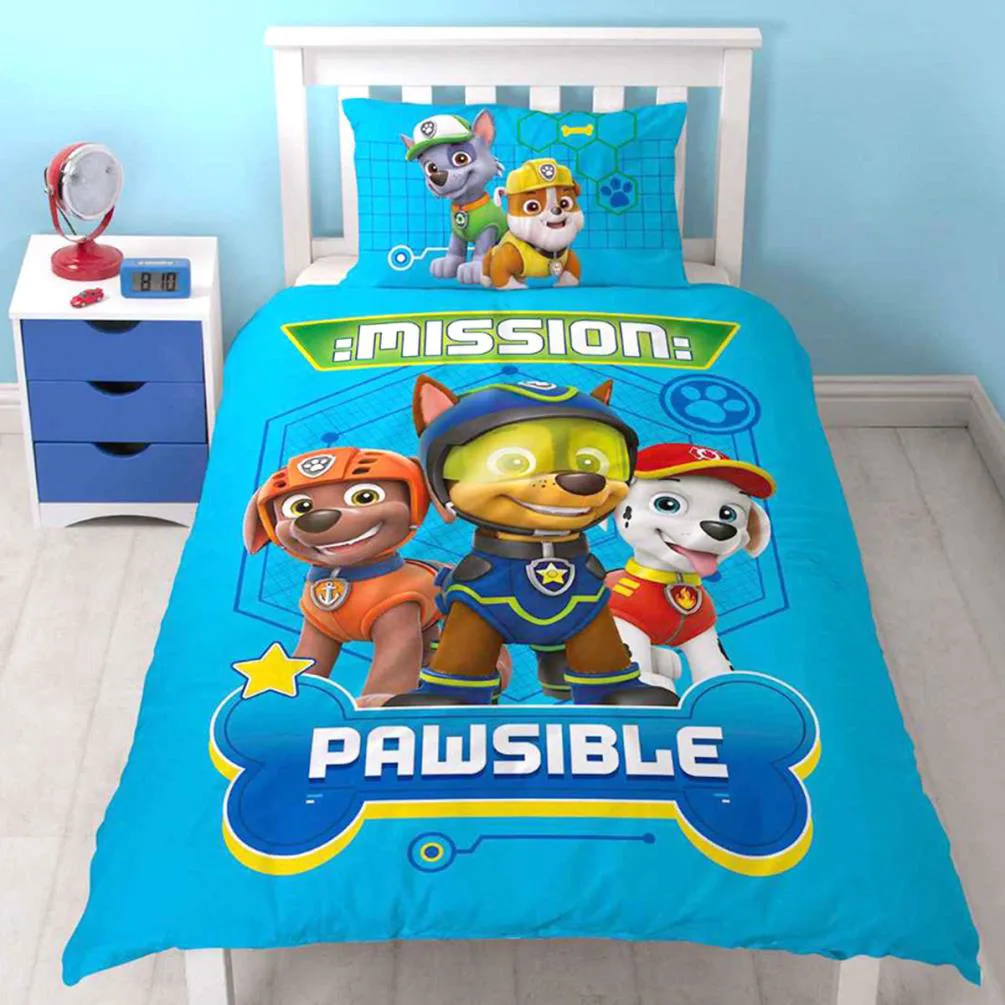 Paw Patrol Mission Pawsible Reversible Single Duvet Cover Bedding Set Extra Image 2