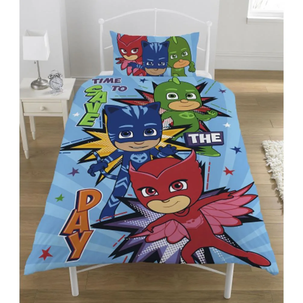 PJ Masks Save the Day Reversible Single Duvet Cover Bedding Set Extra Image 2