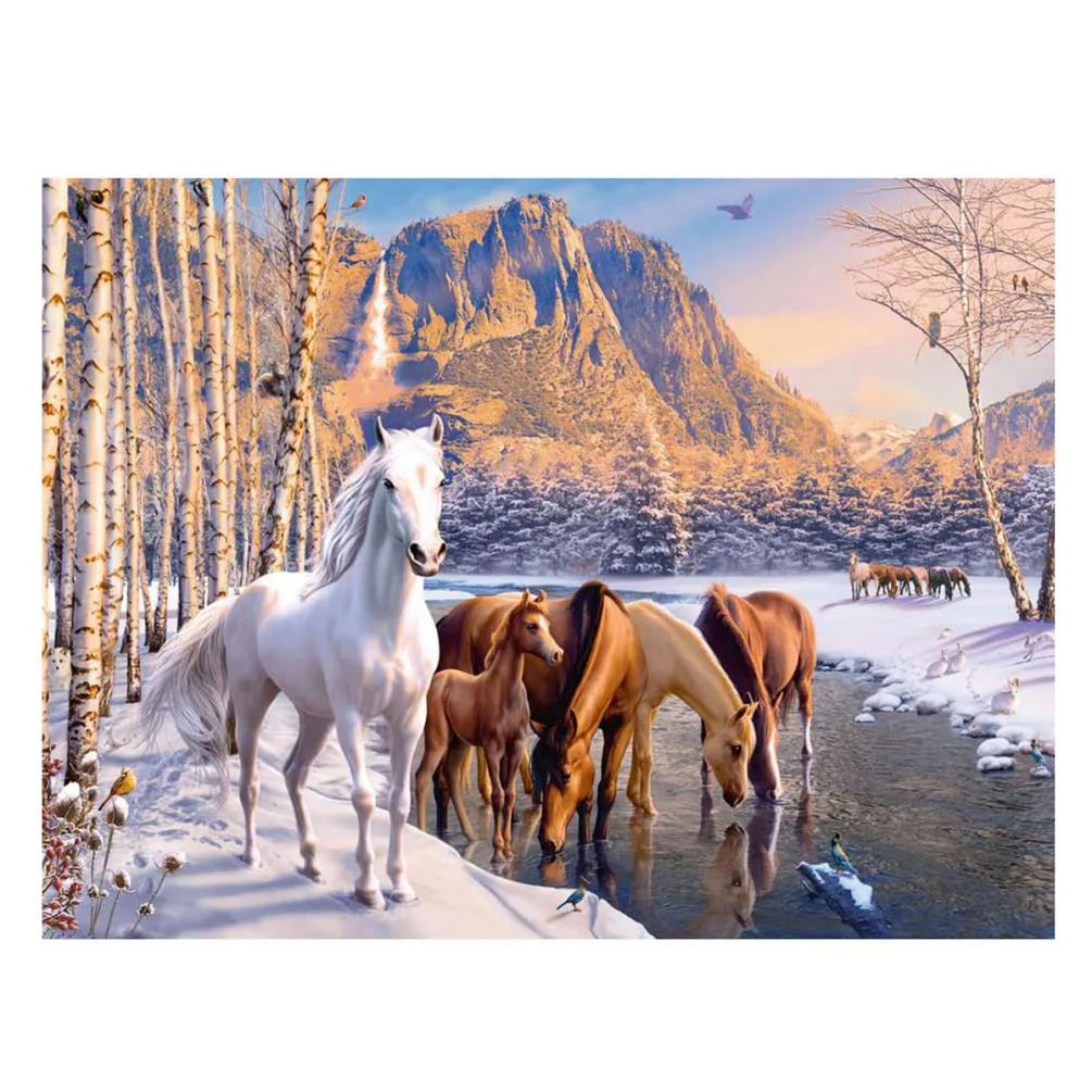 Winter Horses XXL 200pc Jigsaw Puzzle Extra Image 1