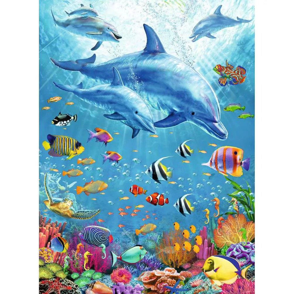 Pod of Dolphins XXL 100pc Jigsaw Puzzle Extra Image 1