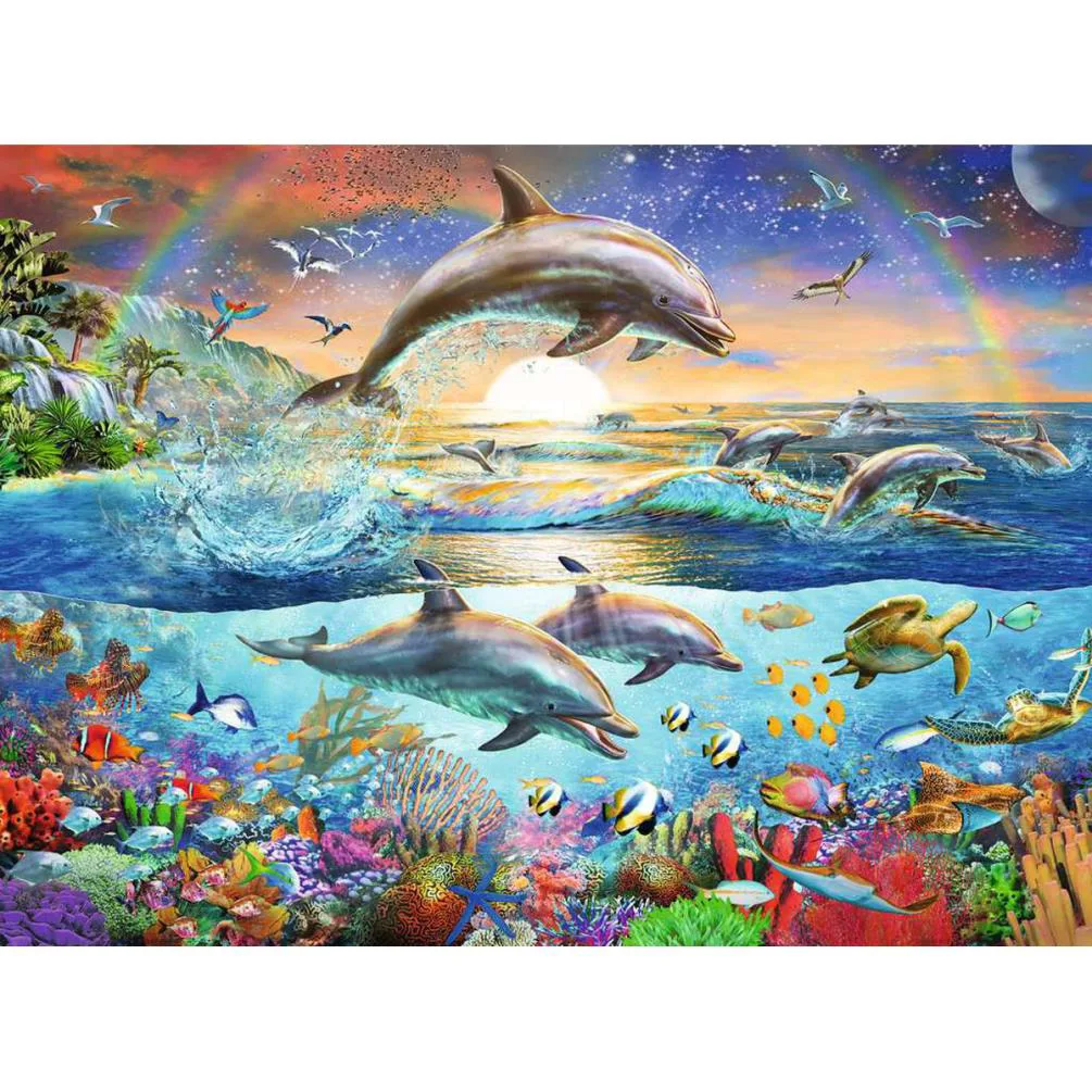 Dolphin Paradise XXL 300pc Jigsaw Puzzle Extra Image 1
