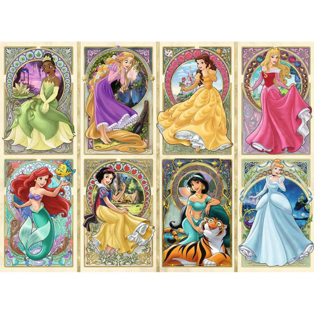 Disney Princesses Art Nouveau 1000pc Jigsaw Puzzle Extra Image 1