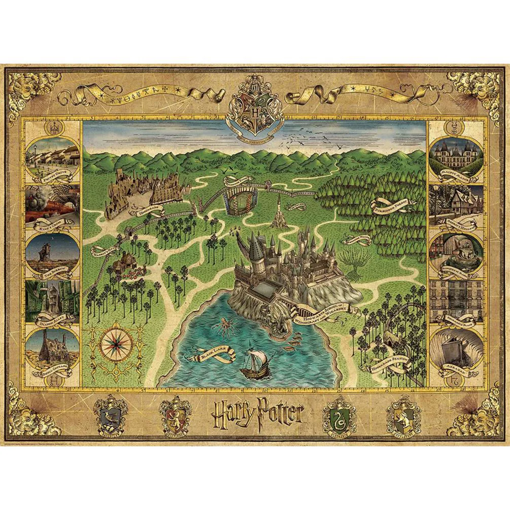 Harry Potter Hogwarts Map 1500pc Jigsaw Puzzle Extra Image 1