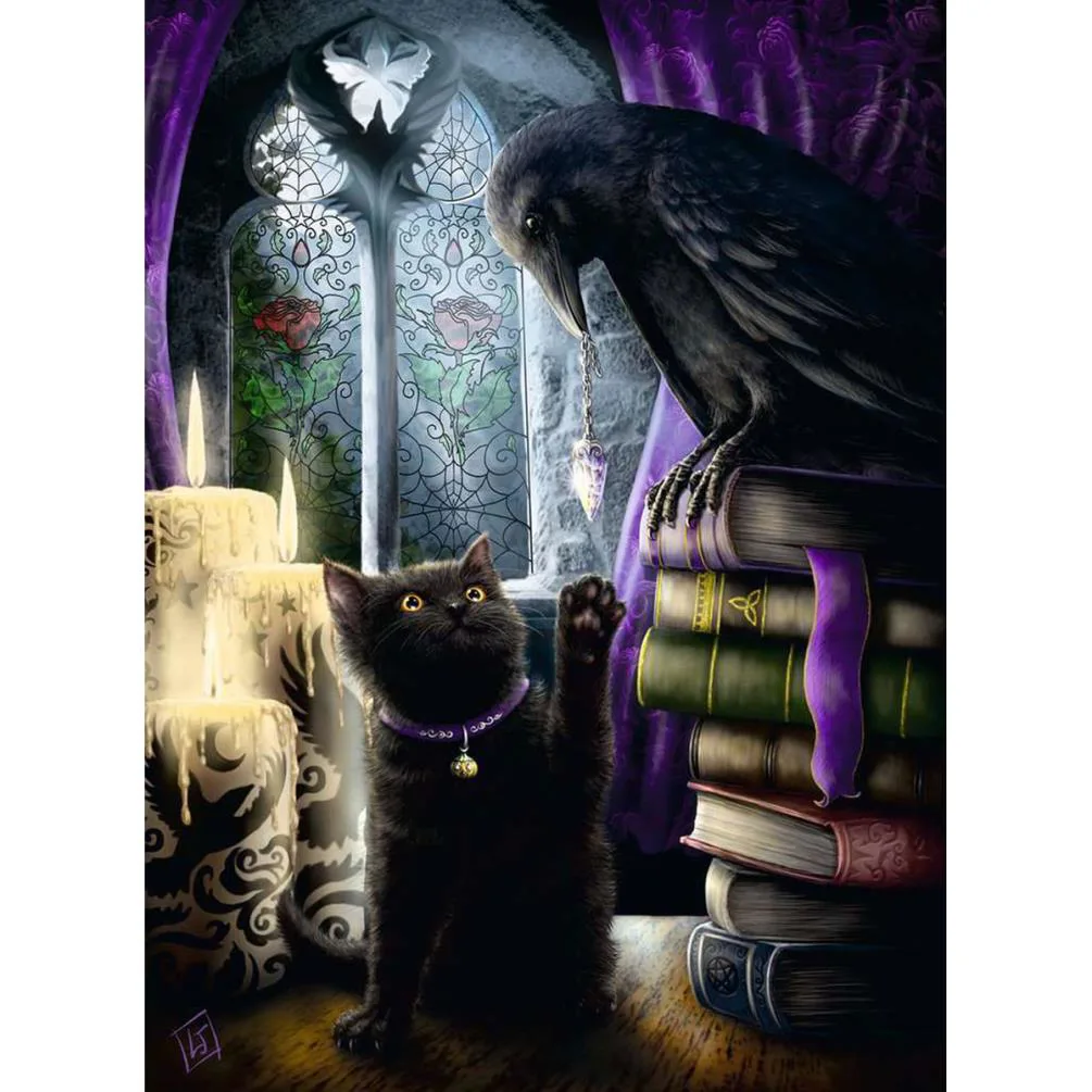 Black Cat and Raven 500pc Jigsaw Puzzle Extra Image 1
