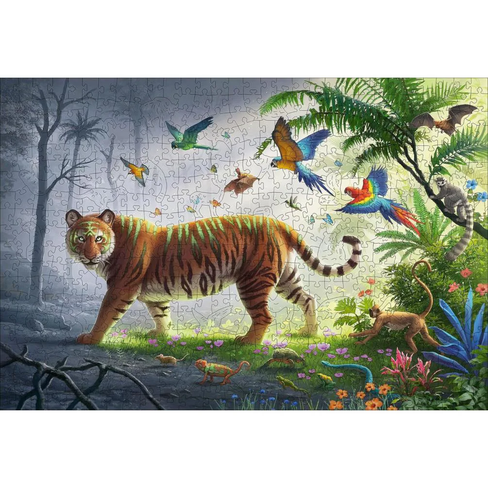 Jungle Tiger 500pc Wooden Jigsaw Puzzle Extra Image 1