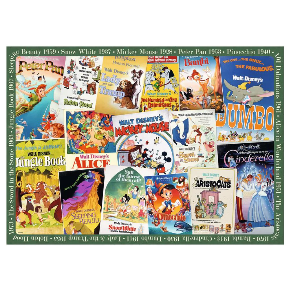 Disney Vintage Movie Poster 1000pc Jigsaw Puzzle Extra Image 1