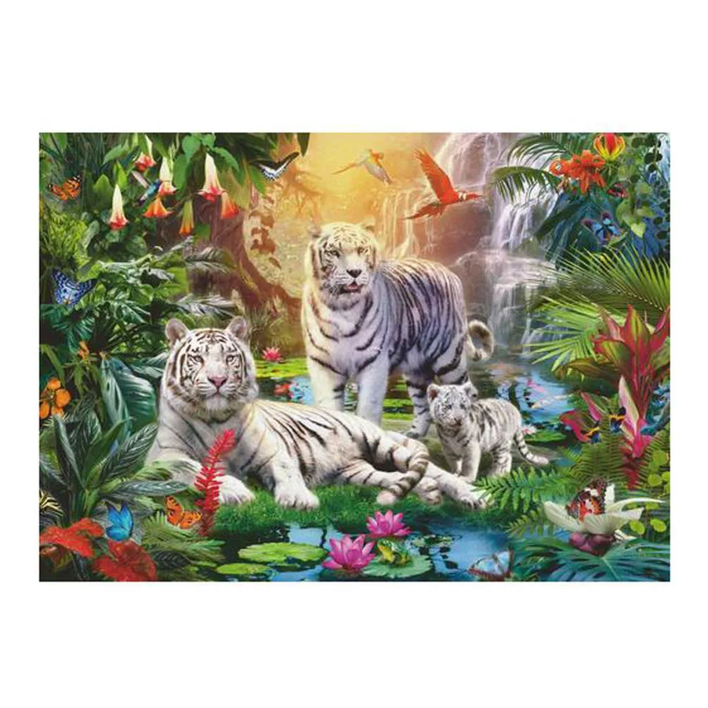 White Tiger Family 1000pc XXL Jigsaw Puzzle Extra Image 1