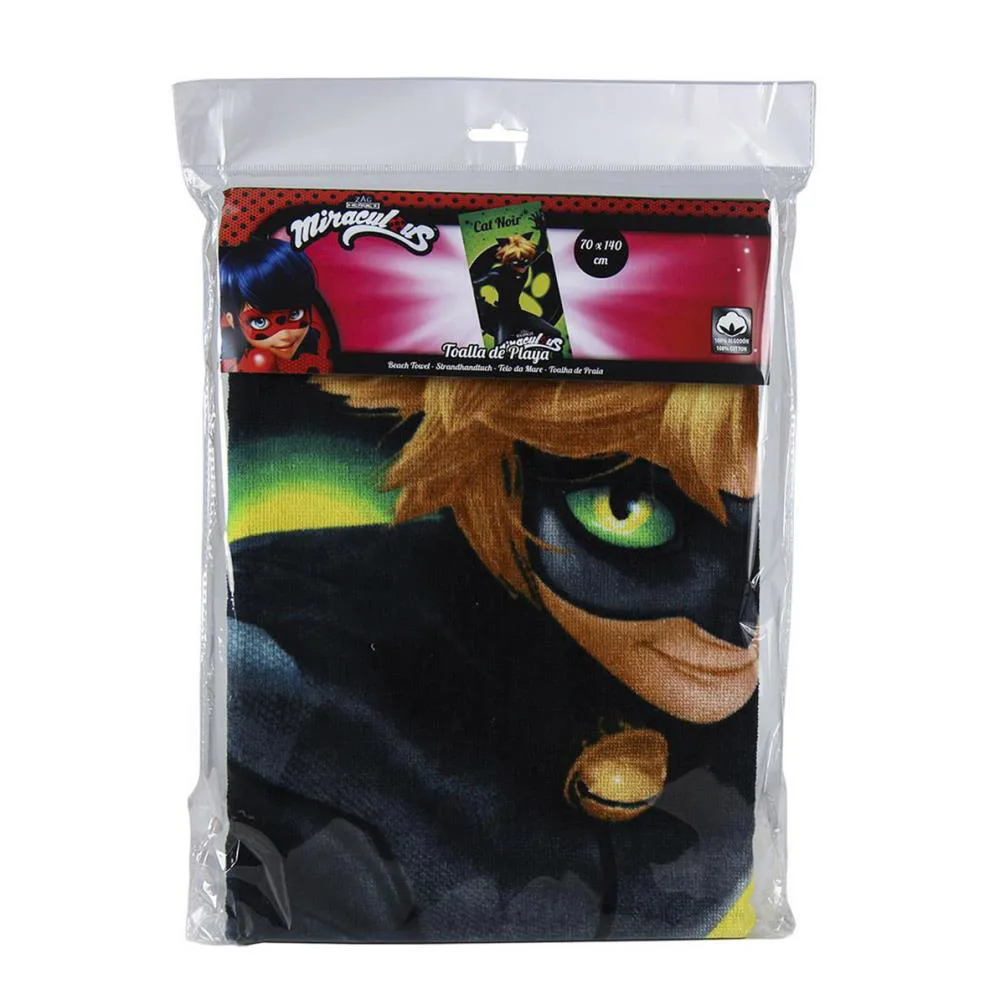 Miraculous Ladybug Cat Noir Beach Towel Extra Image 1