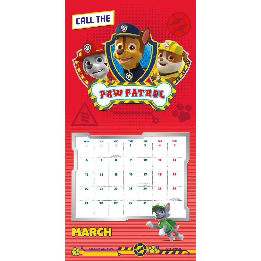 Paw Patrol 2017 Square Calendar with Stickers Extra Image 2