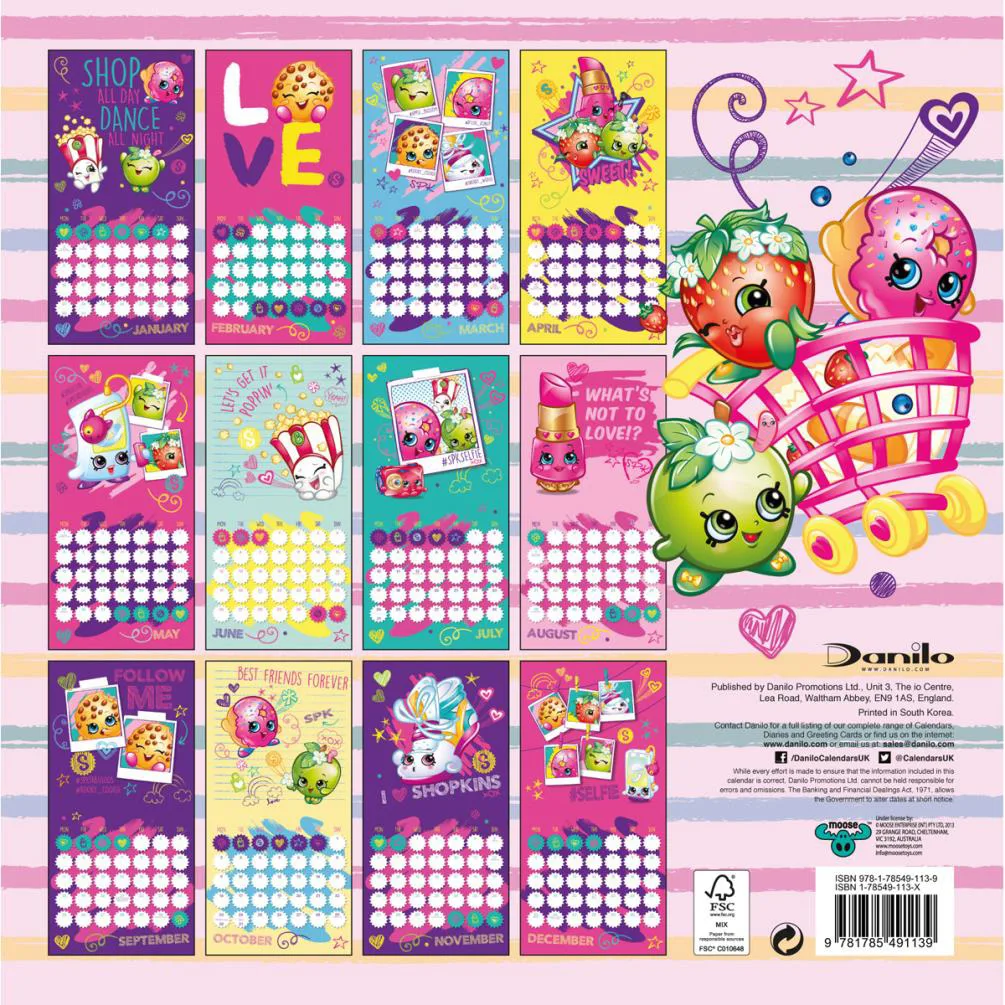 Shopkins 2017 Square Calendar Extra Image 1
