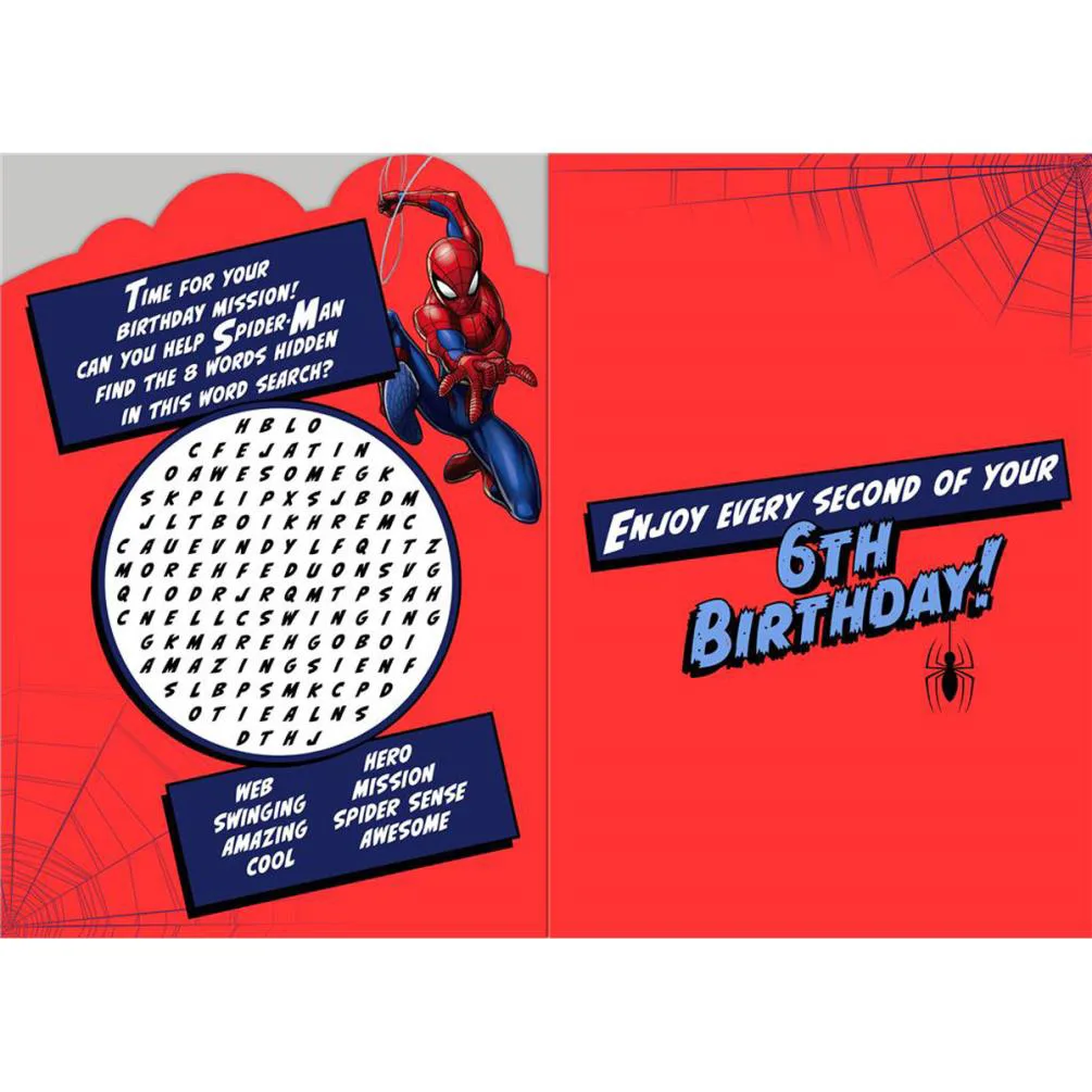 6 Today Spiderman Birthday Card Extra Image 1