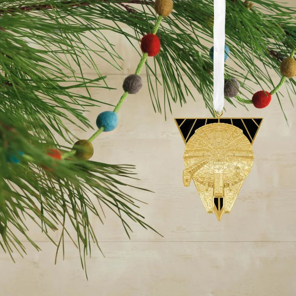 Star Wars Premium Metal Golden Millennium Falcon Hanging Ornament Extra Image 2