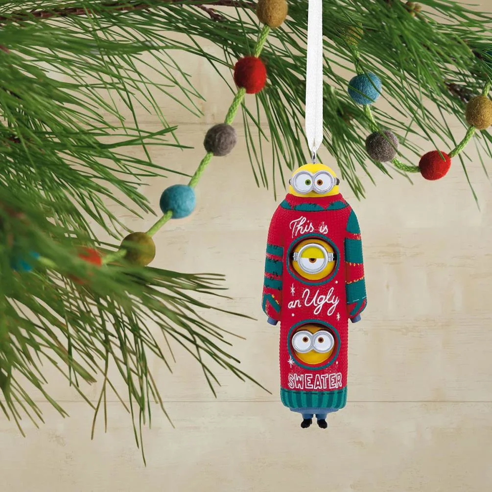 Stacked Minions Ugly Sweater Hanging Resin Christmas Figure Extra Image 2