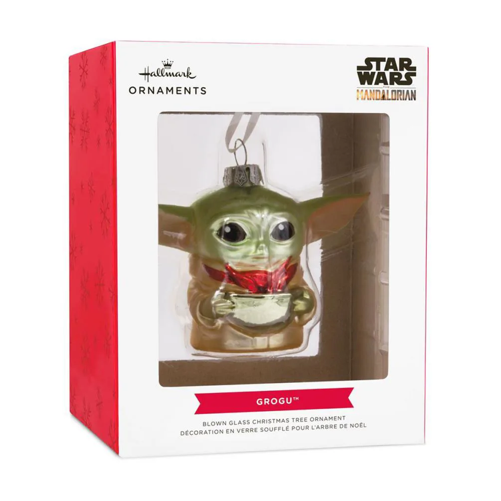 Star Wars The Mandalorian Grogu Blown Glass Hanging Ornament Extra Image 1