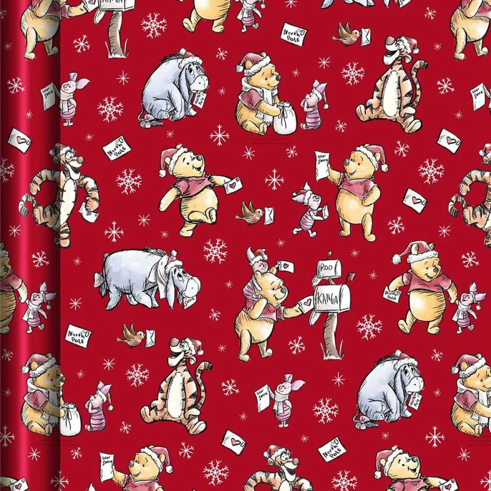 Winnie the Pooh 4m Christmas Roll Wrap Extra Image 1