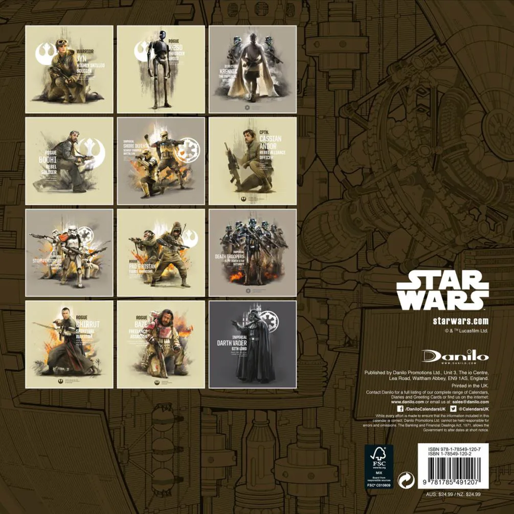 Star Wars Rouge One 2017 Square Calendar Extra Image 1