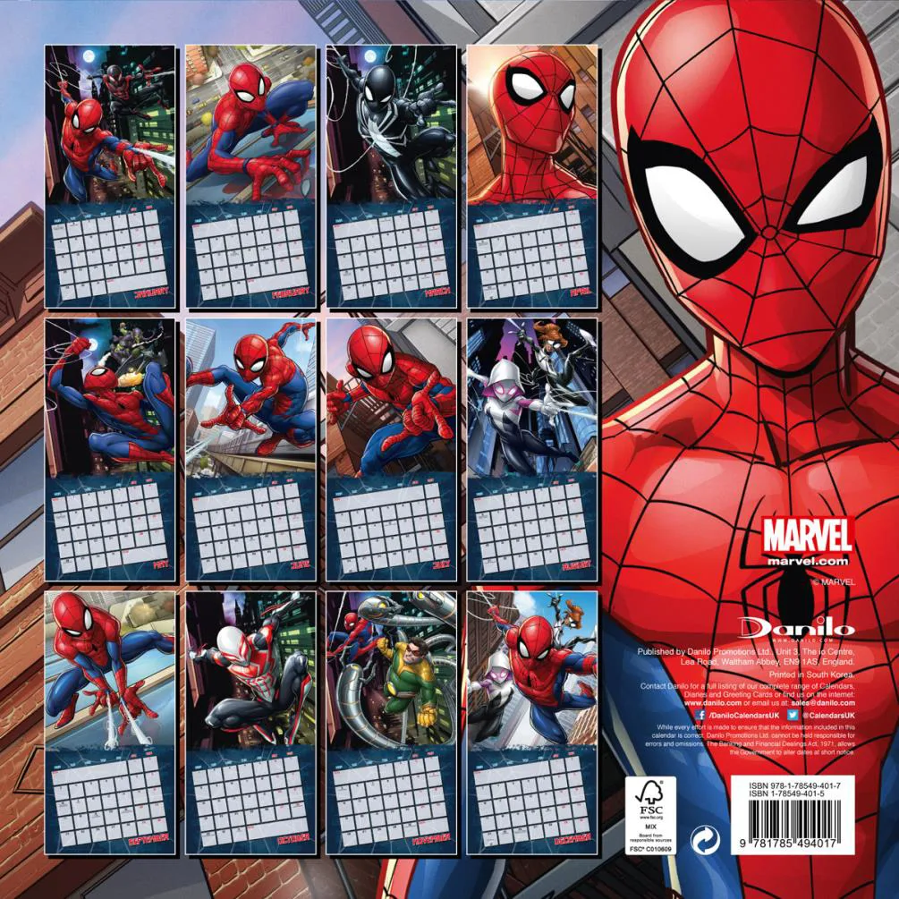 Spiderman Official 2018 Square Calendar Extra Image 1