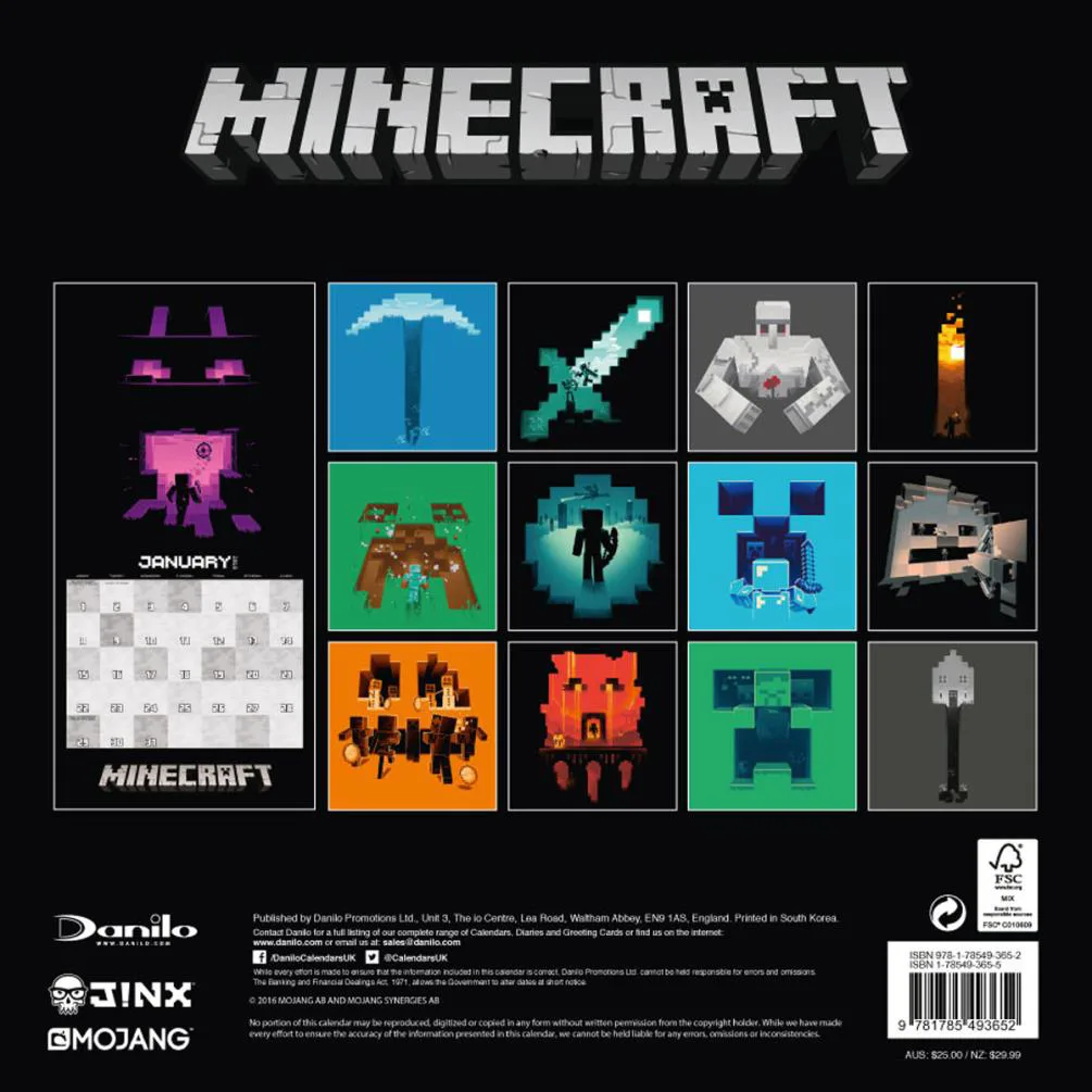 Mincraft Official 2018 Square Calendar Extra Image 1