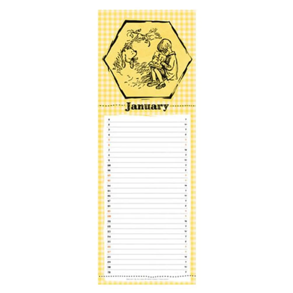 Winnie the Pooh Official 2019 Sketch Slim Calendar Extra Image 1