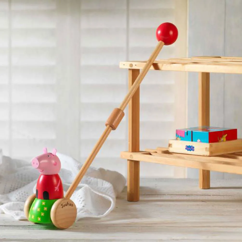 Personalised Peppa Pig Wooden Push Along Extra Image 1
