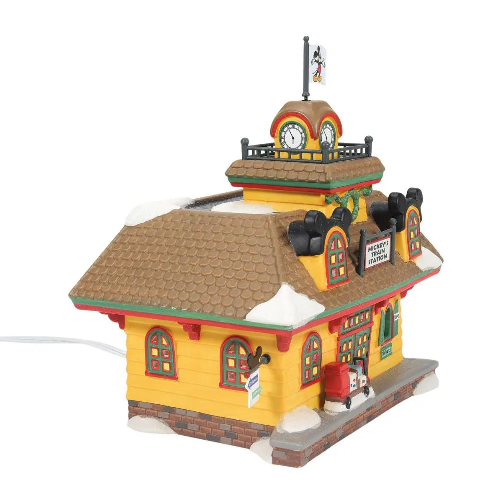 Disney Village Mickey Train Station Light Up Figurine Extra Image 1