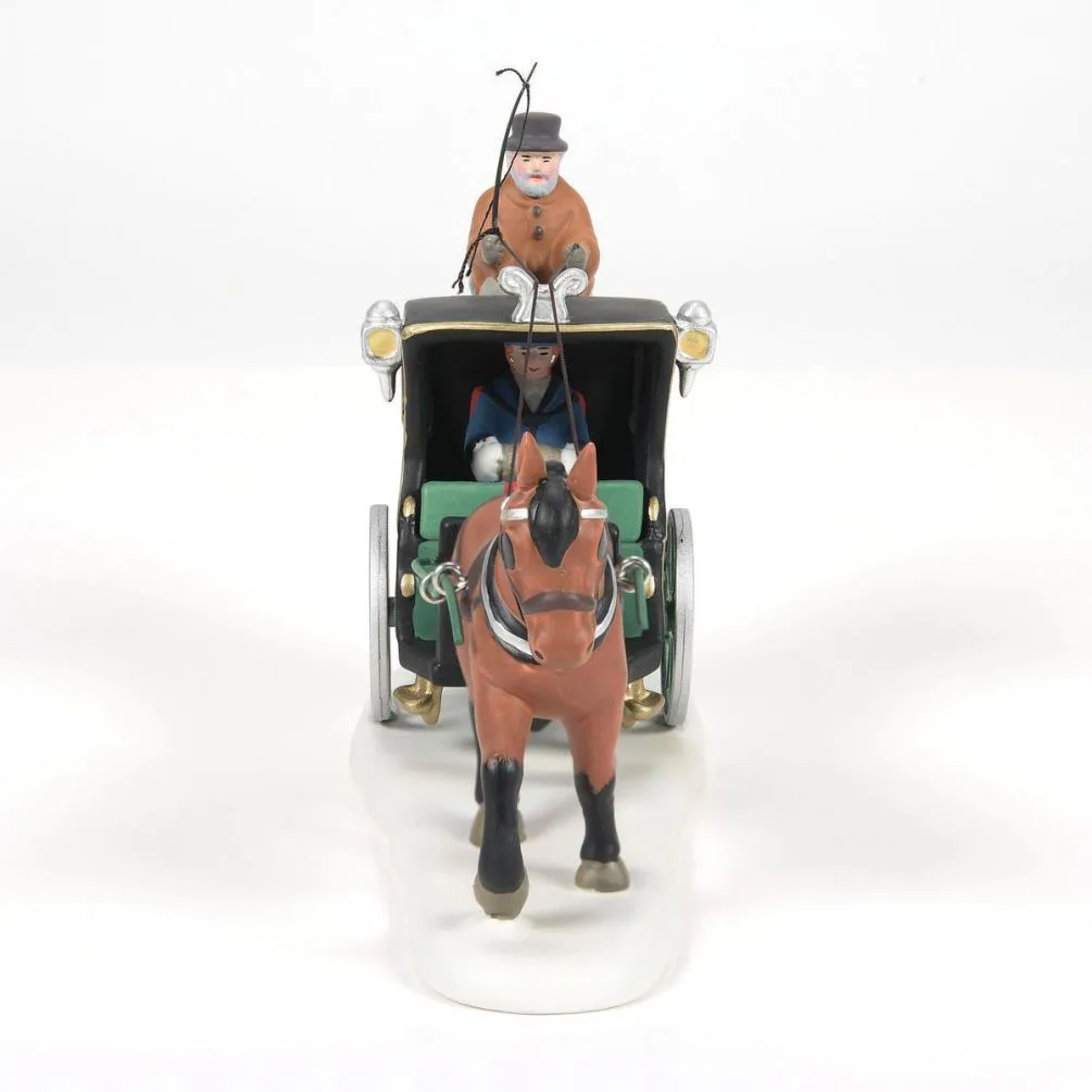 Dickens Village Holiday Cab Ride Christmas Figurine Extra Image 2