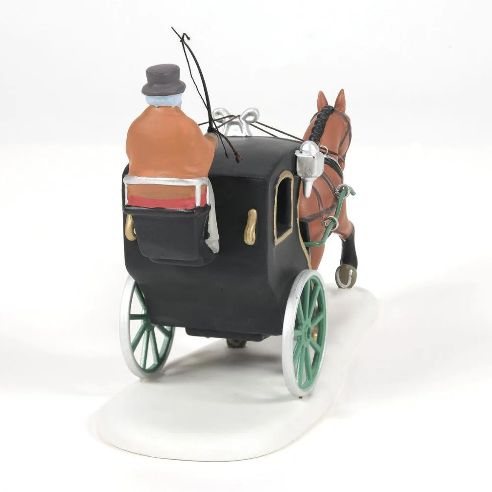 Dickens Village Holiday Cab Ride Christmas Figurine Extra Image 3