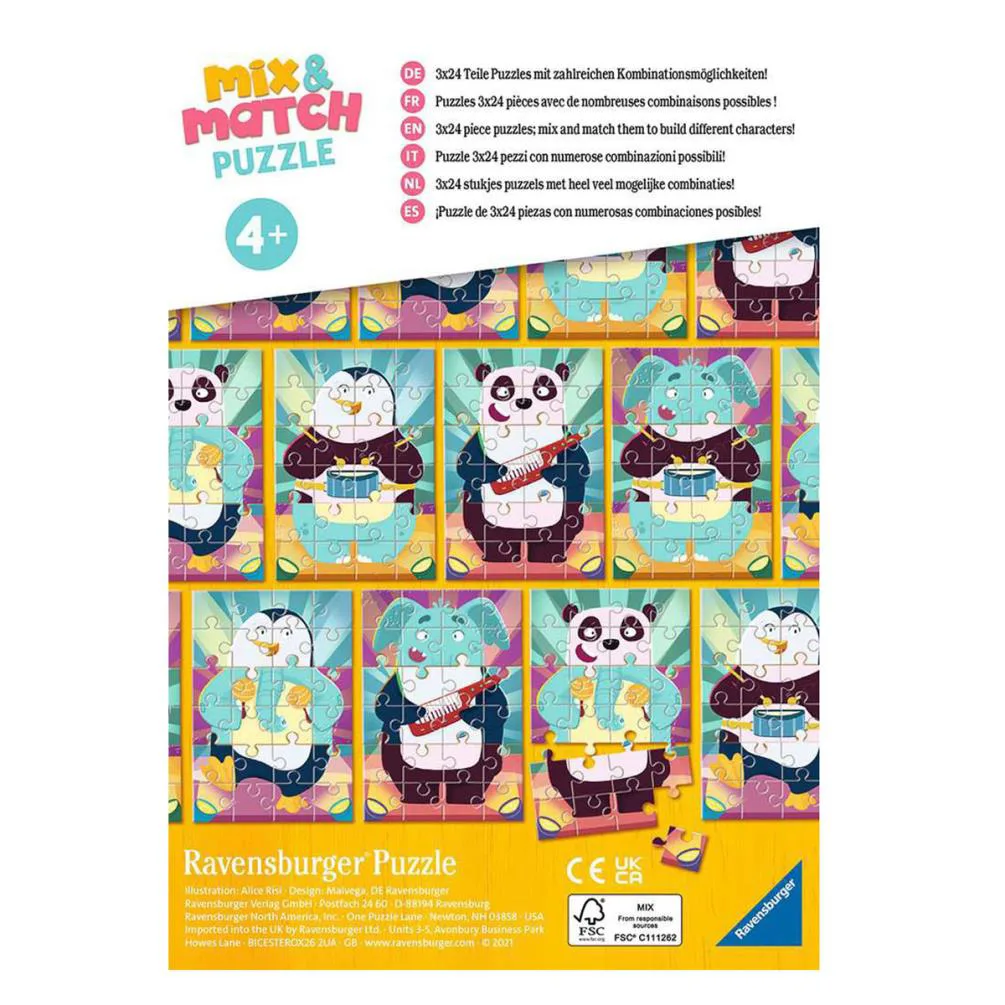 Animals Mix & Match 3 x 24pc Jigsaw Puzzles Extra Image 1