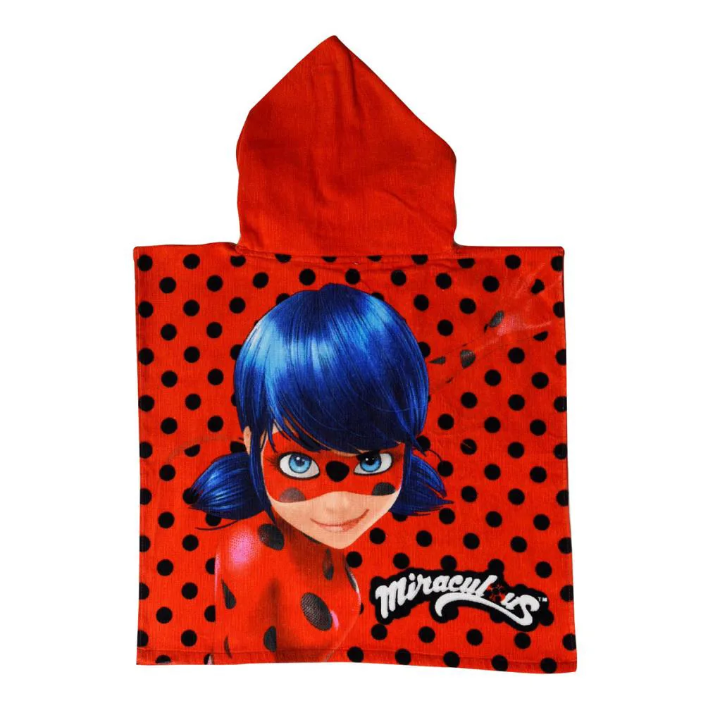 Miraculous Ladybug Red Hooded Bath Beach Towel Poncho Extra Image 1