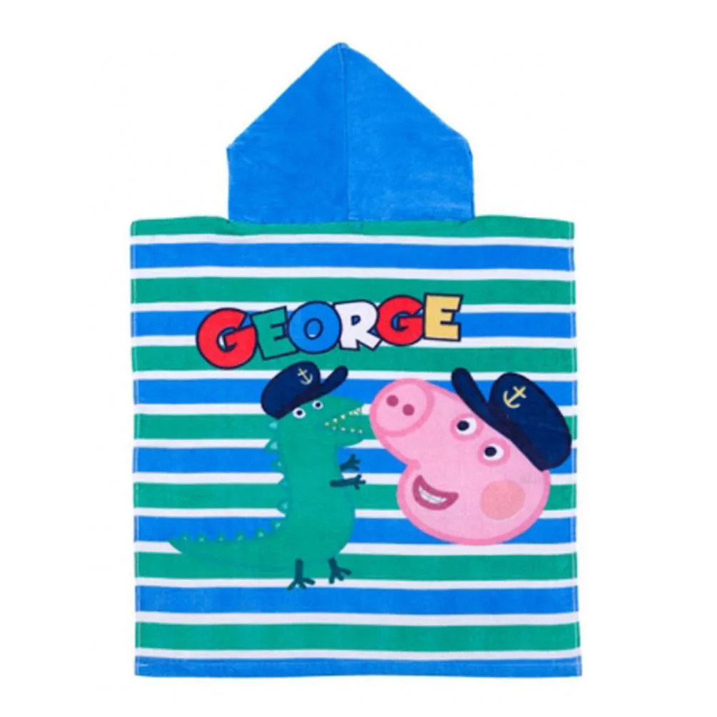 Peppa Pig George Roar Hooded Towel Poncho Extra Image 1