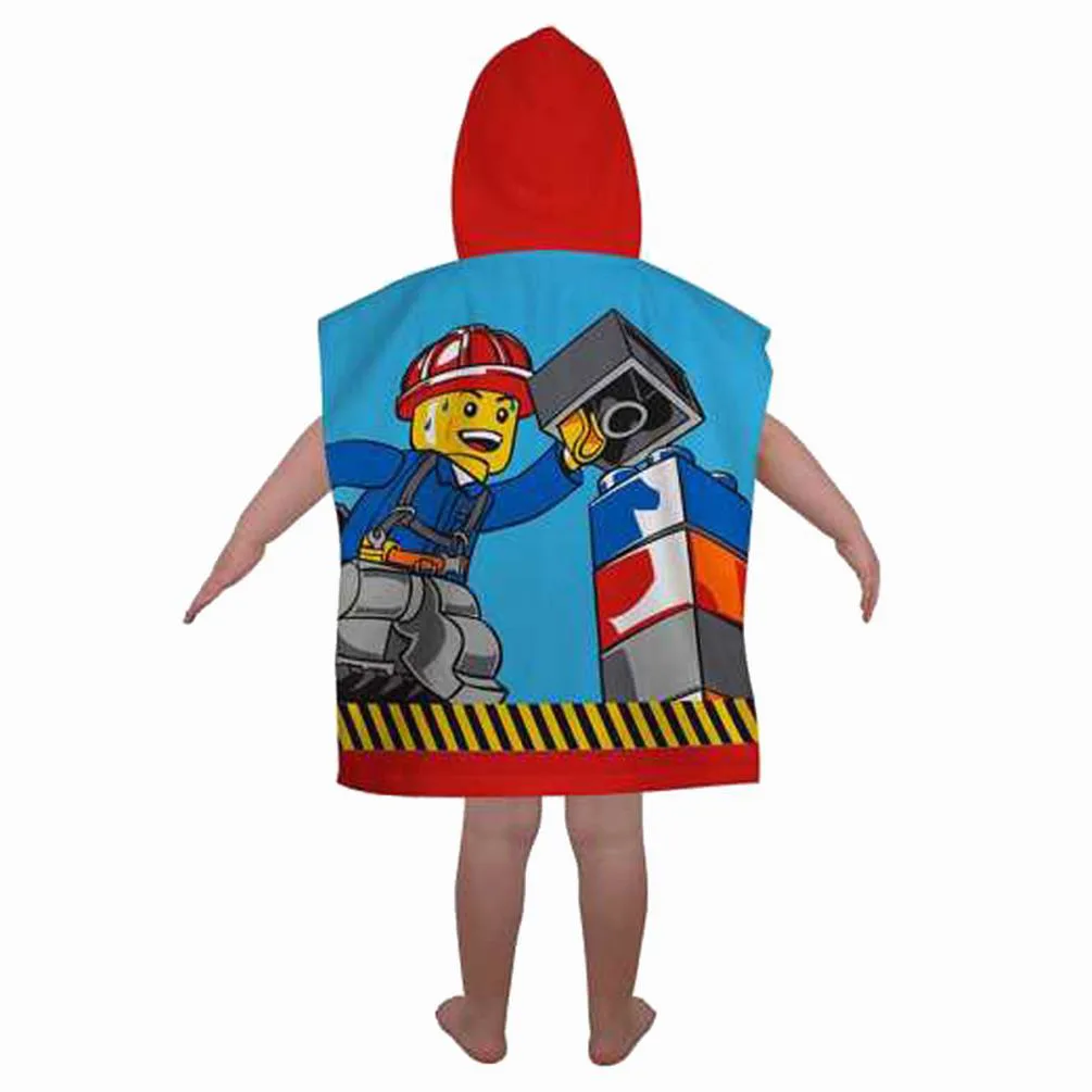 Lego City Construction Hooded Towel Poncho Extra Image 1