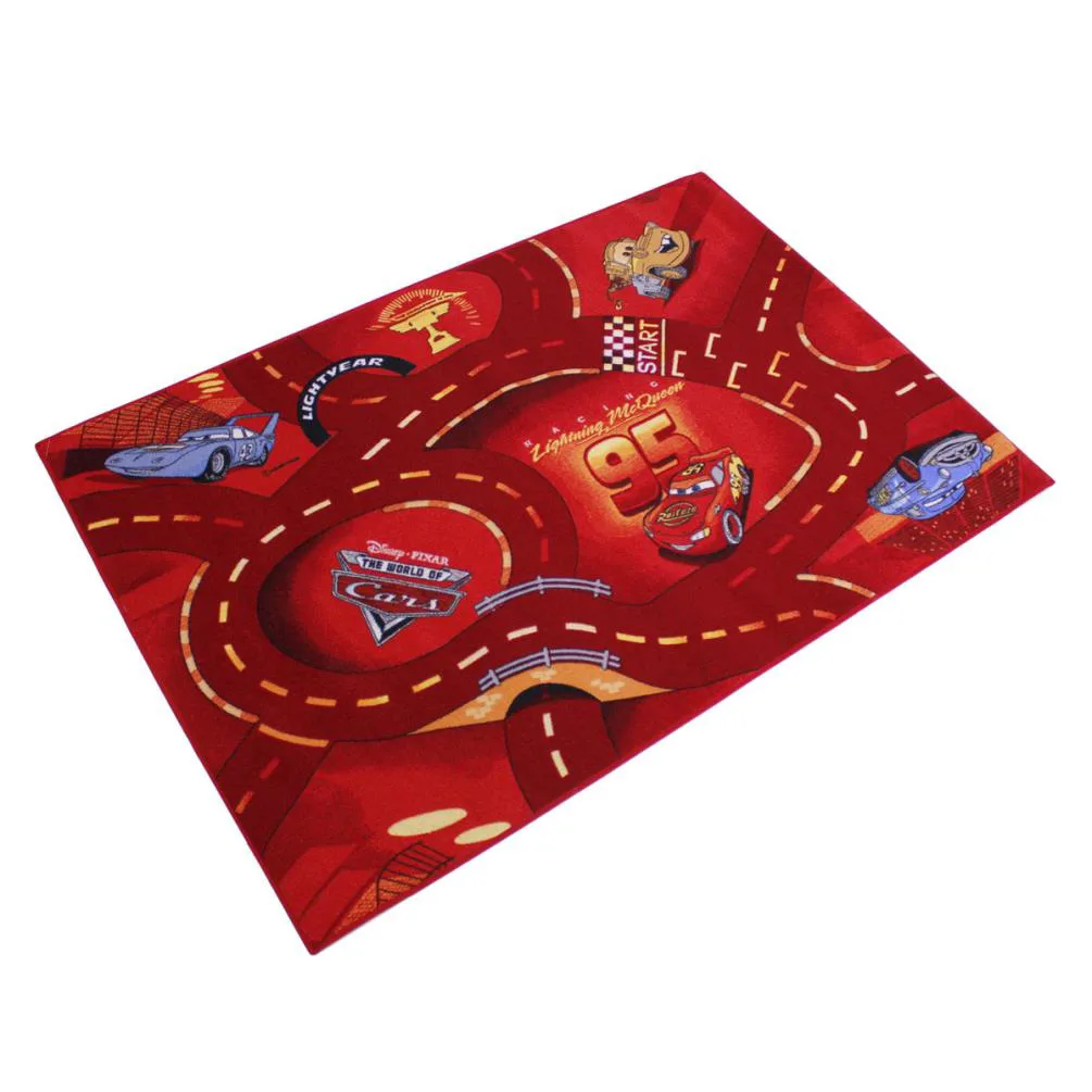 Disney Cars World Of Cars Red Race Track Rug Extra Image 1