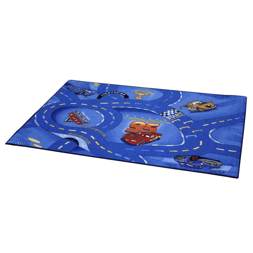 Disney Cars World Of Cars Blue Race Track Rug Extra Image 2