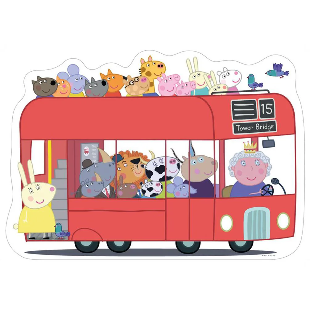 Peppa Pig Bus Shaped 24 Pc Giant Floor Jigsaw Puzzle Extra Image 1